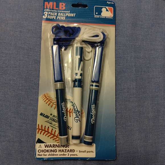 MLB Dodgers Ballpoint Rope Pens 3-Pack - Picture 1 of 3